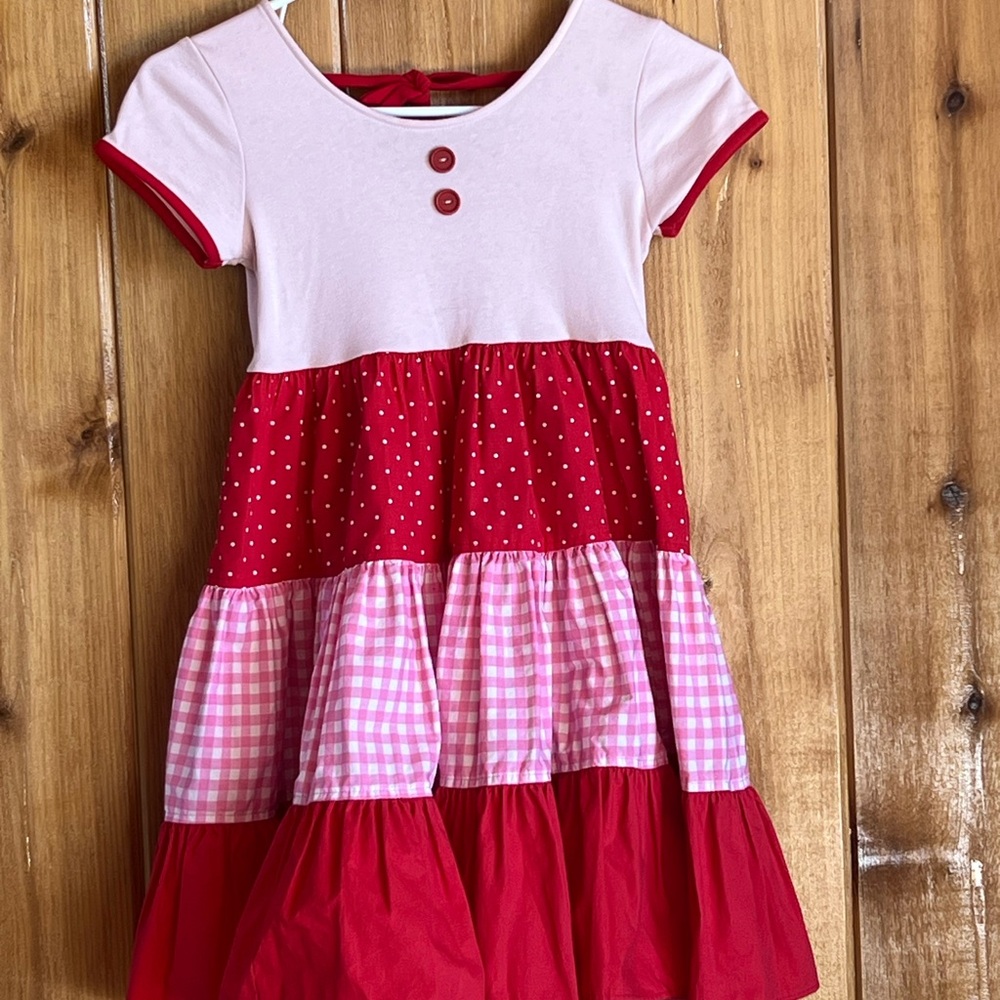 Eleanor Rose Pink and Red Polka Dot Britney Dress